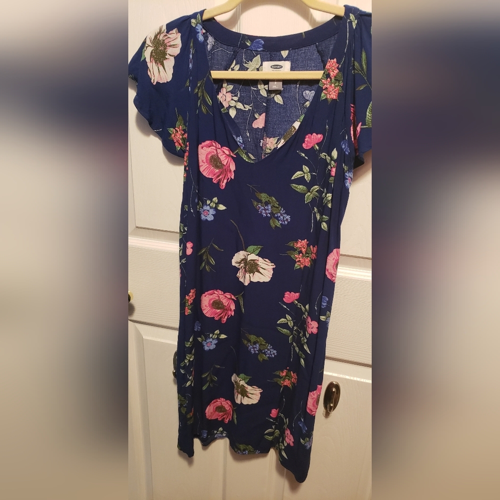 Blue Floral Old Navy Dress, size Small